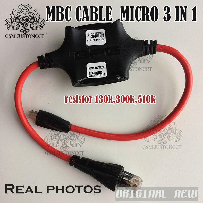 GPG Unlock kabel voor MBC kabel GPG micro 3 in 1 kabel weerstand 150 k, 300 k, 510 k