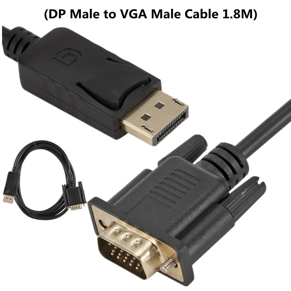 LccKaa DP To VGA Adapter Cable DisplayPort Display Port Male To Female Converter For PC Computer Laptop HDTV Monitor Projector