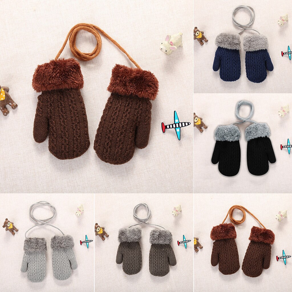 Gants solides pour enfants filles et garçons, en Patchwork, pour l'extérieur et l'hiver, pour garder au
