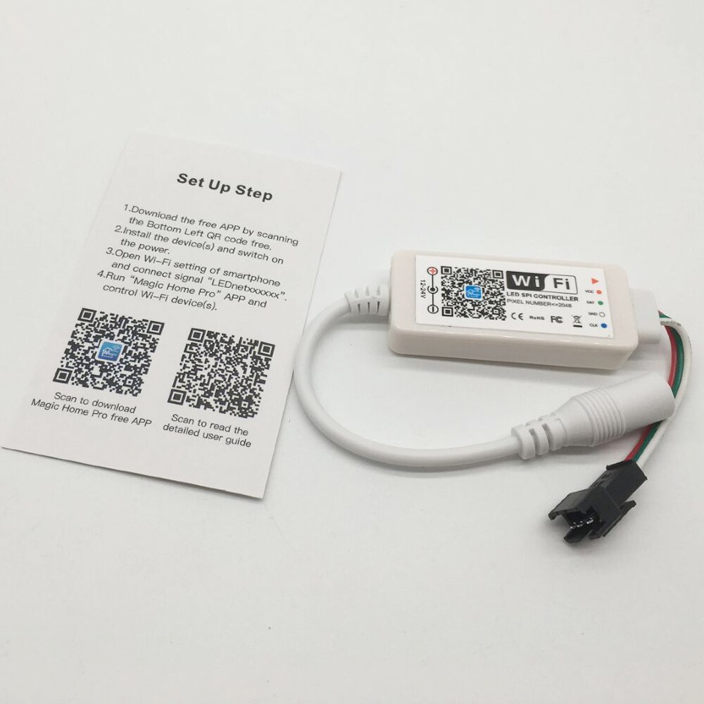 DC12-24V Magic Home LED SPI Controller Addressable 2048 Pixel Mini WiFi Controller For WS2811 SK6812 WS2812B LED Strip