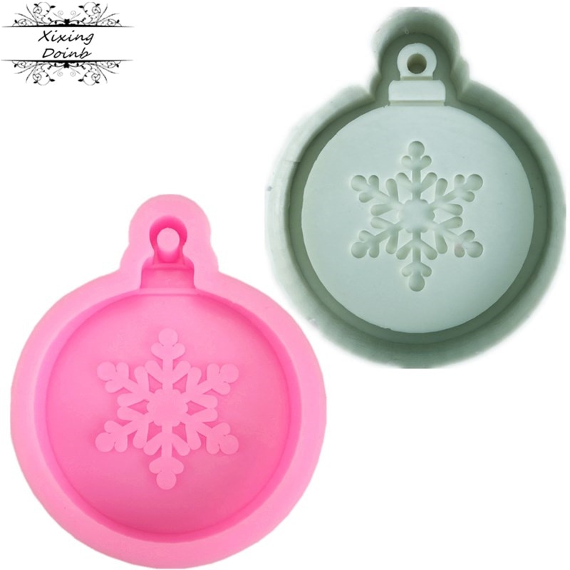 Diy Kerst Tag Sneeuwvlok Silicon Mold Kerstboom Decoratie Chocolade Cakevorm