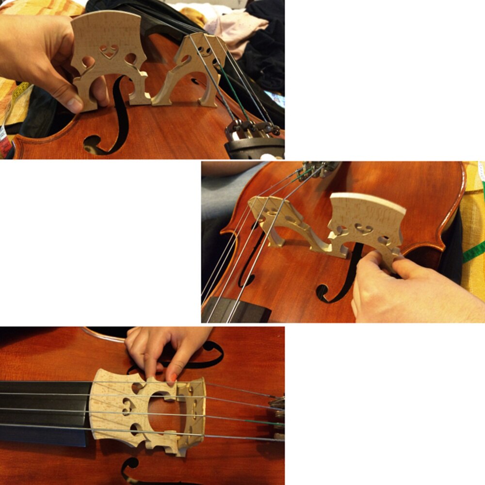 2 stk utsøkt cello bro 4/4 topp lønnetre montert bro cello tilbehør (beige)