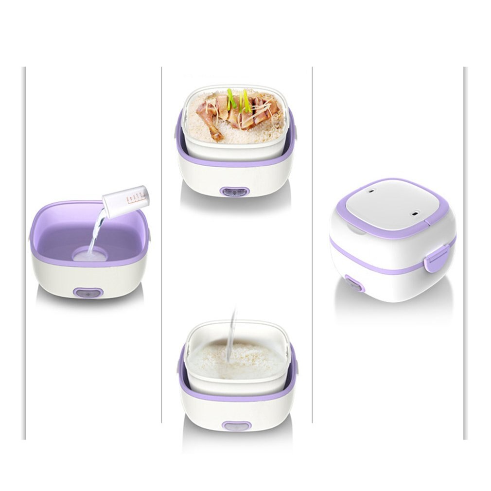 Multifunctionele elektrische verwarmde lunchbox mini rijstkoker draagbare voedselstomer warmtebehoud elektronische lunchkeukenbox