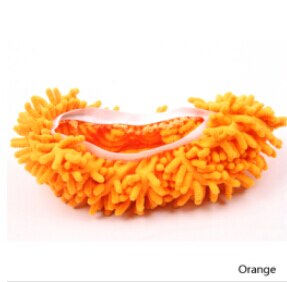 5 Colors Dust Mop Slipper House Cleaner Lazy Floor Dusting Cleaning Foot Shoe Cover: Orange