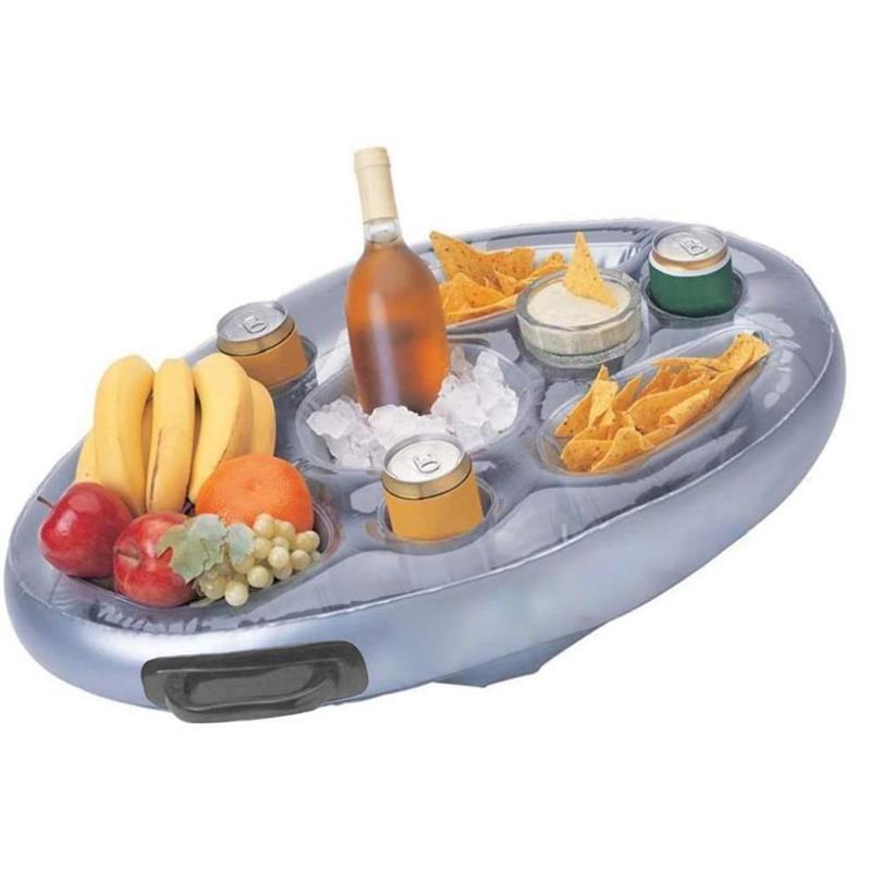 Pvc Zomer Party Emmer Bekerhouder Opblaasbare Pool Float Bier Drinken Koeler Tafel Bar Tray Strand Zwemmen Ring Accessoires