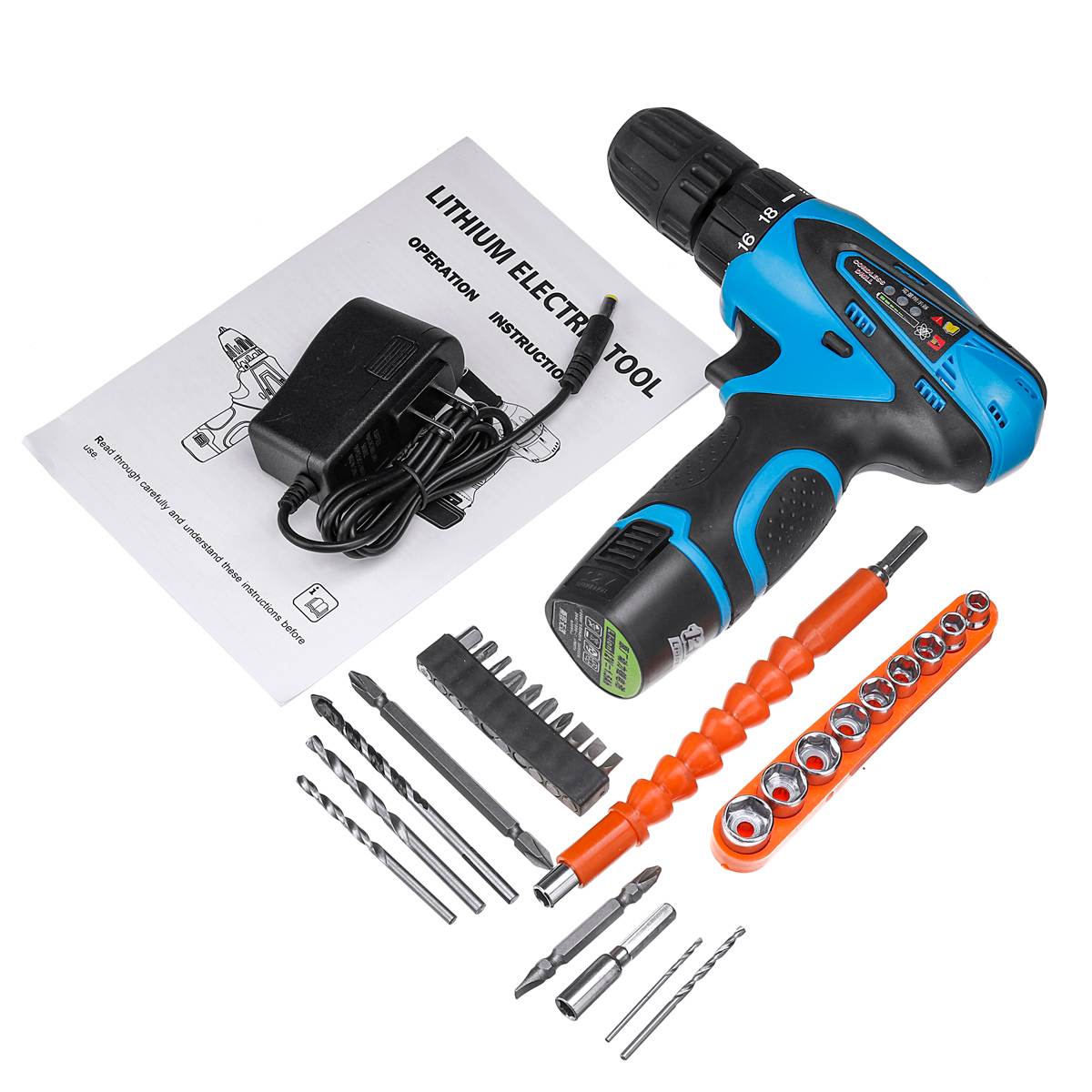 12v accuboormachines, elektrische boormachines, boutschroevendraaiers, accuschroevendraaiers, elektrisch gereedschap, slagschroevendraaiers, elektriciens: Met accessoires