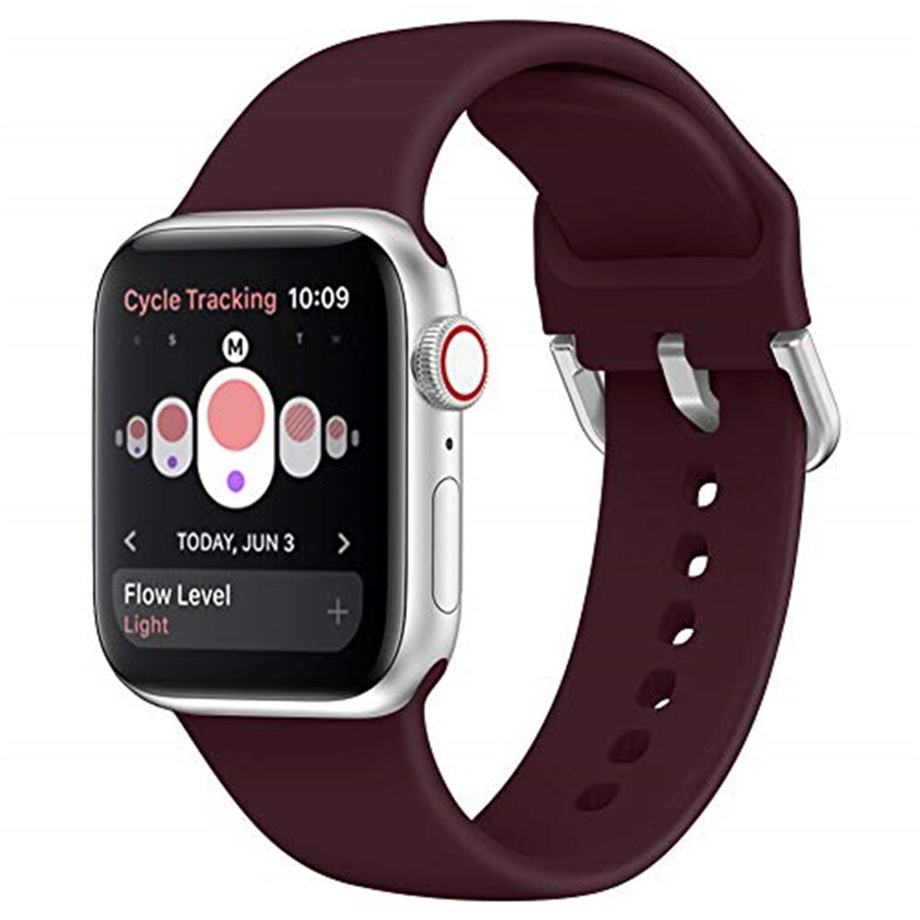 Yayuu Sport Zachte Siliconen Band voor Apple Horloge Serie 4/3/2/1 Band voor horloge 38/42/40/44mm armband horlogeband pulseira: Red wine