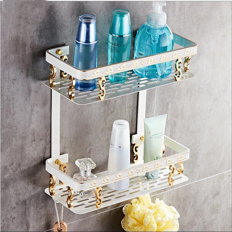 Schlecht Regal Ecke Korb Gold Dusche Caddie für Shampoo Seife Haar Trockner Halfter Dreieck verwöhnen Zauberstab Montiert banheiro etagere