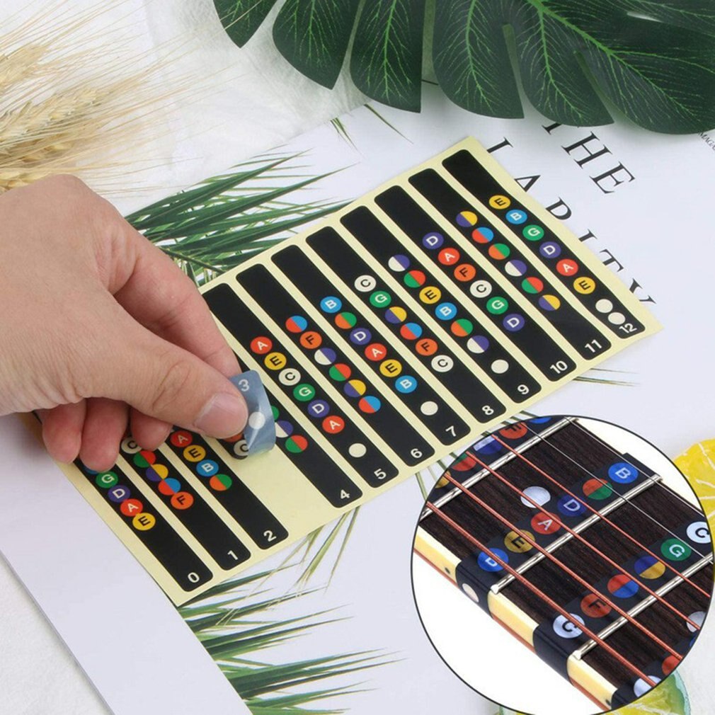 Autocollants pour guitare électrique, Set de notes, accessoires pour Instrument de musique