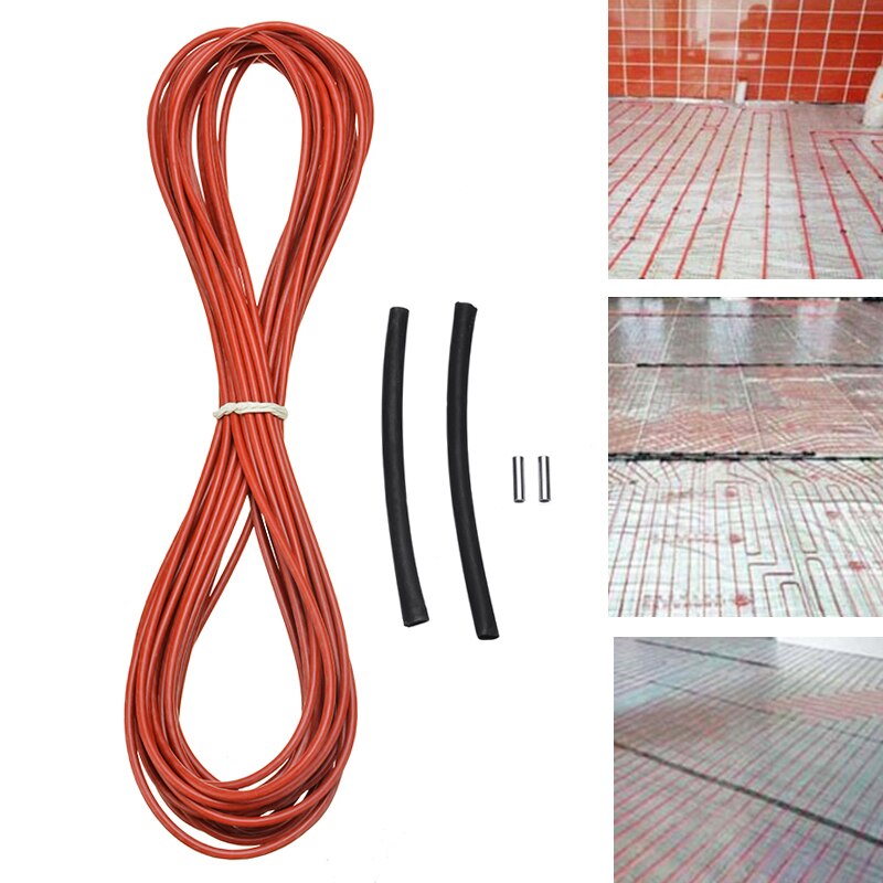 Carbon Fiber Underfloor Heating Cable Wires Silicone Rubber With Far Infrared Function 10M For Floor Heating Parts