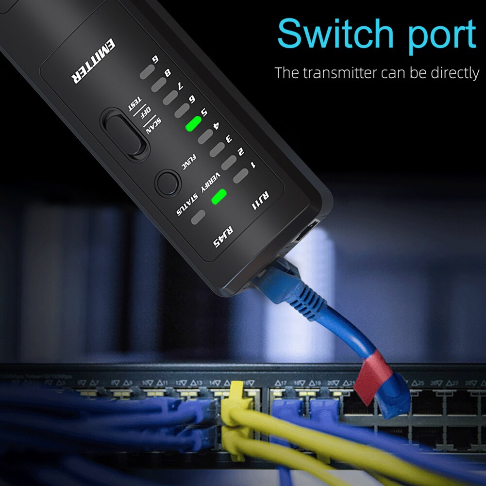 Bside fwt 8x ethernet lan-netwerkkabeltester, draaddetector,  rj11 rj45 telefoon, telefoon, elektrische stroomonderbrekerzoekers