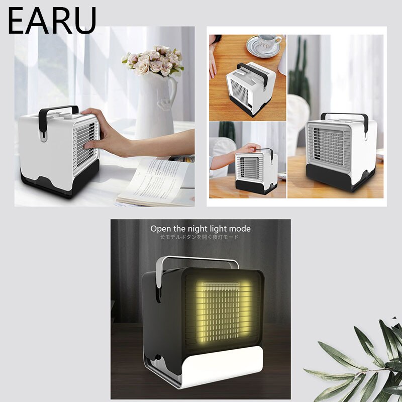 Convenient Air Cooler Fan Portable Digital Air Conditioner Humidifier Space Easy Cool Purifies Air Cooling Fan For Home Office