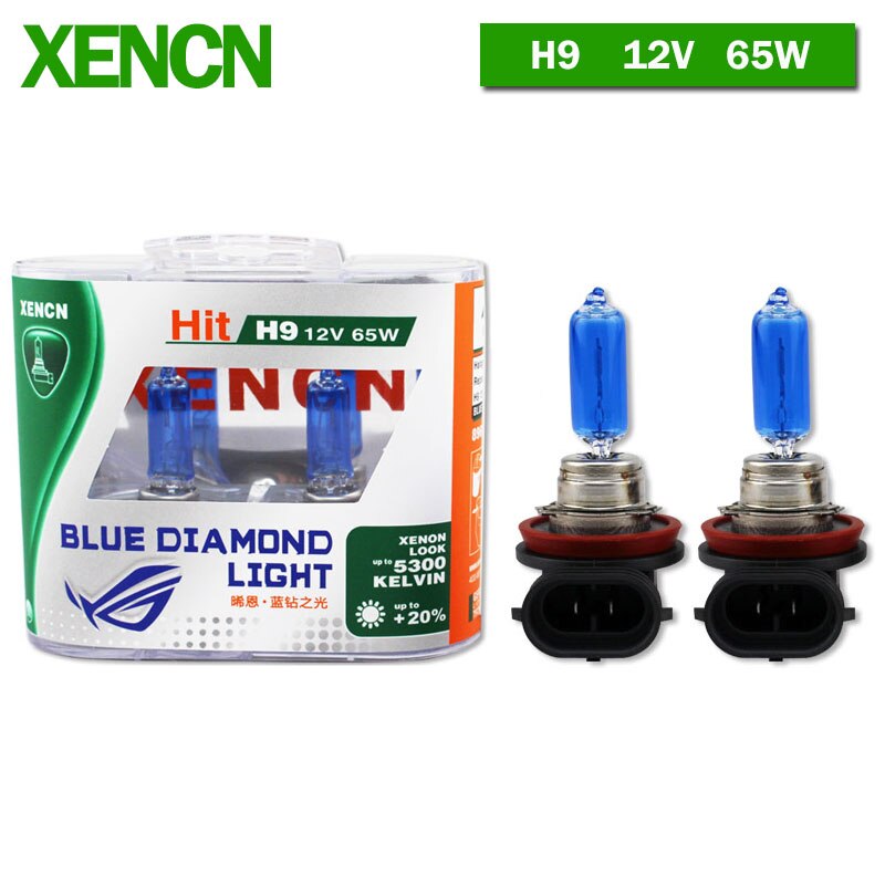 XENCN 12V H1 H3 H4 H7 H8 H9 H10 H11 H13 H15 H16 880 881 9005 9006 9012 5300K Blue Diamond Light Car Headlight Halogen Lamps 2pcs: 8961 H9