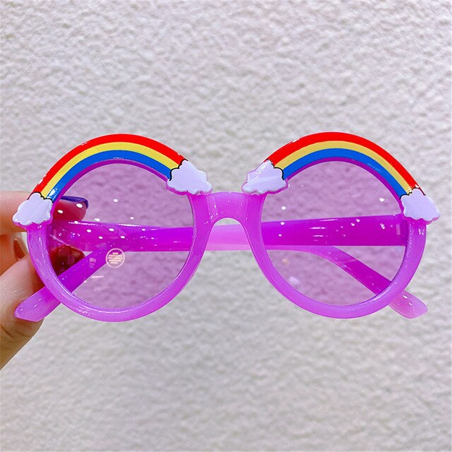 Ronde Zonnebril Kids Regenboog Zonnebril Meisjes Kinderen Kleurrijke Eye Lenzen Baby Shades Jongens Geel Brillen Driver Bril: Purple