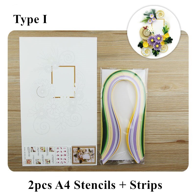 Quilling Paper Art A4 Template Paper Filigree Pattern Quilling Paper Stencils Origami Template Wall Art Filigree Paper Art: Type I