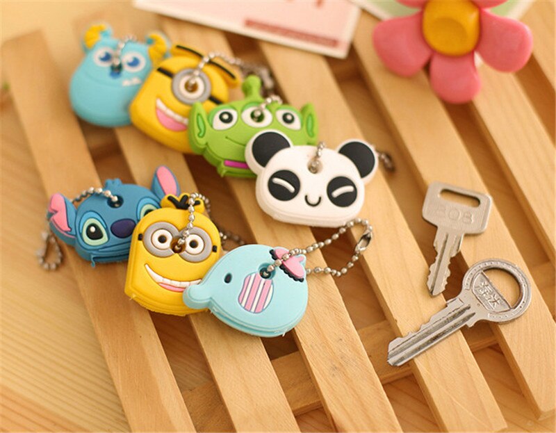 2 PCS Animal Silicon Key Caps Covers Keys Keychain Case Shell Novelty Item Figurines For key Control Dust Cover Keychain Decor