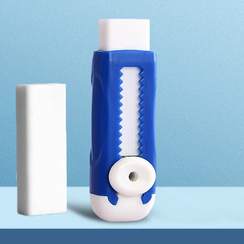Pencil Eraser Useful Labor-saving Push Pull Rubber Wiping Stationery for Kids Students Drawing Writing School Supplies: WHITE