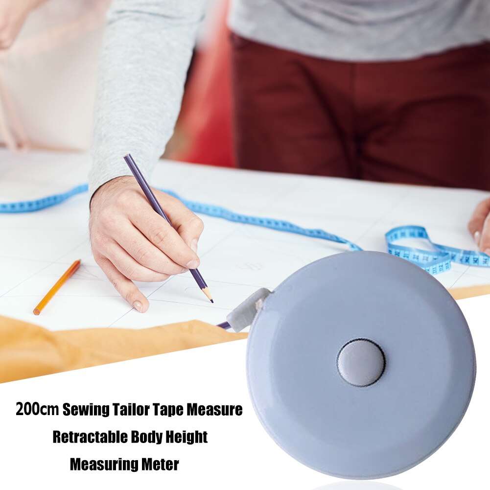 2m Soft Tape Measure Retractable Double Scale Sewing Tailor Ruler Weight Loss Body Measurement Roll Tape Children Height Ruler