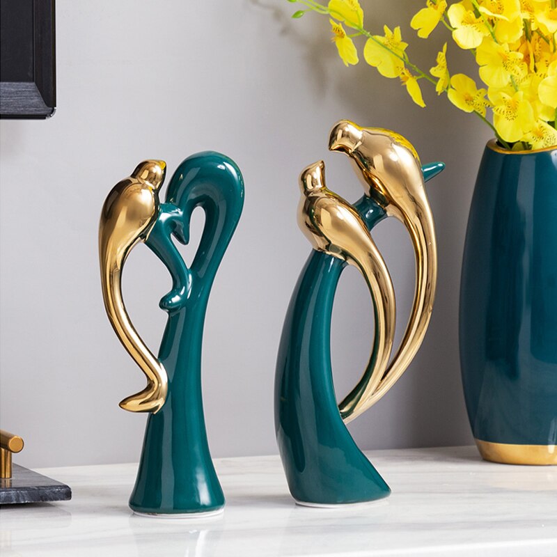 Ceramic Animal Statue Abstract Art Modern Home Decor Handmade Living Room Decor Office Desk Accessories Wedding