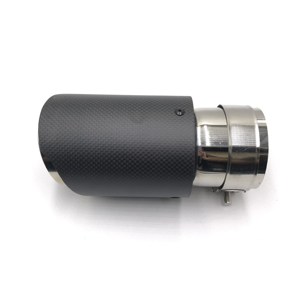 One Piece Single Car Back Muffler Exhaust Pipe For Universal Matte Carbon Fiber System Exhaust Tip For Ak