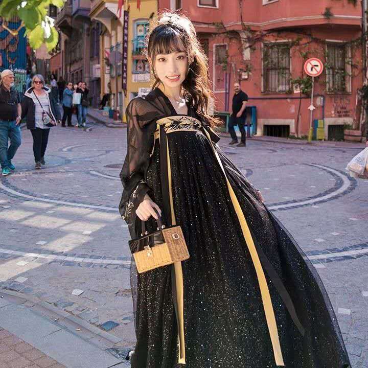 Vestido hanfu para niña, estilo chino, bordado, traje tradicional para mujer, traje de danza folclórica, juego de rol vintage de la dinastía tang