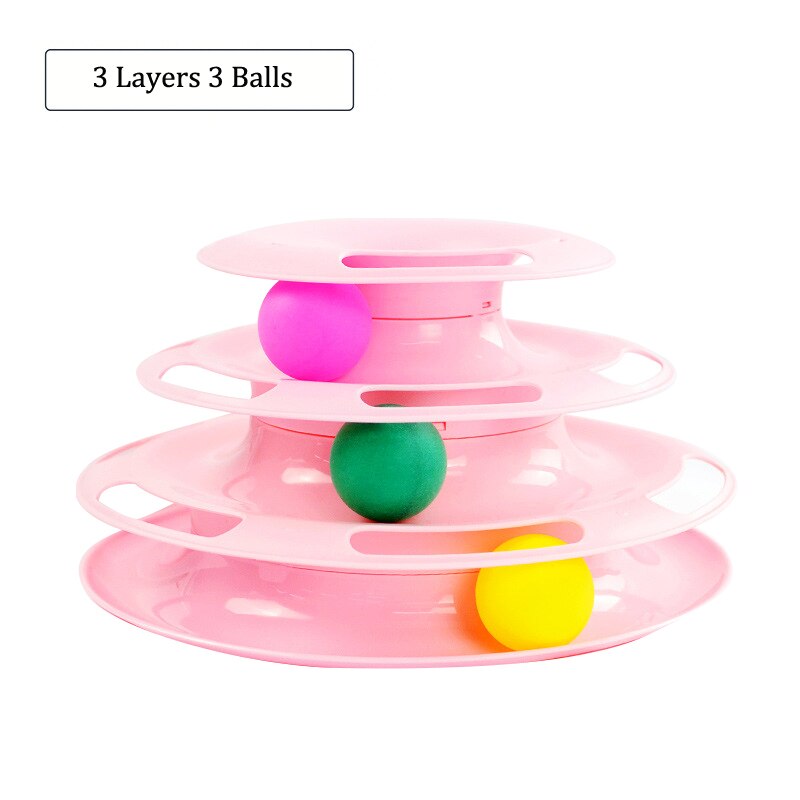 Cat Toy Pet Interactive Funny Track Cat Roller Toy 5 Layers Track Play Ball Cat Crazy Ball Disk Interactive Toy for IQ Traning: 04