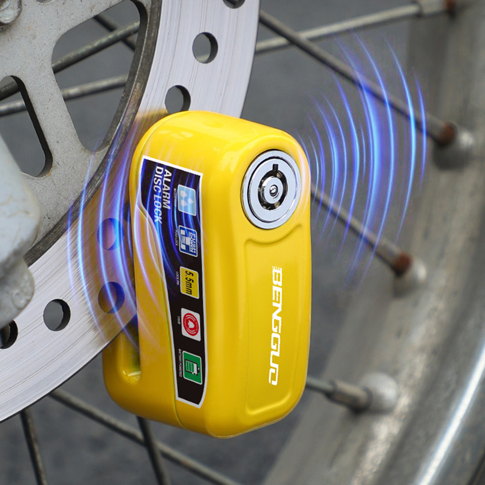 Motorrad Alarm Rad Scheibenbremse Schloss mit Schlüssel Fahrrad Alarm Scheibenbremse Elektroschloss Wasserdicht für Fahrrad Motor- Rolle