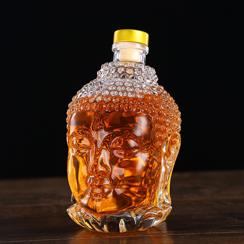 Hellodream Standbeeld Van Boeddha Wijn Decanter Transparante Drank Decanter Voor Bourbon Whiskey Scotch,27.05 Oz