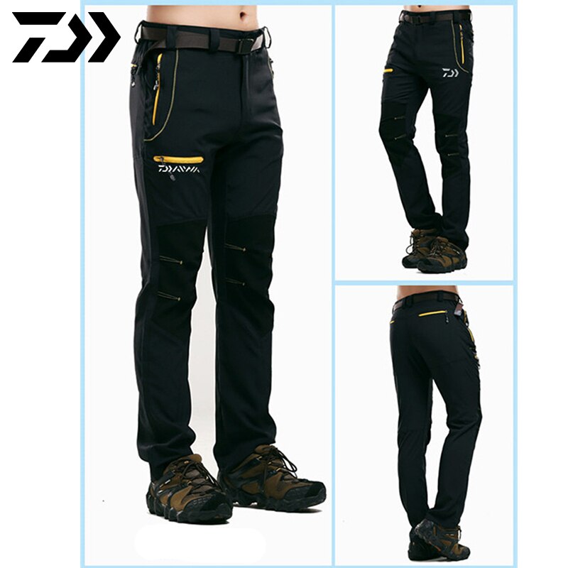 [Prêt] Daiwa hommes pantalons de pêche respirant anti-boulochage Anti-rétrécissement séchage rapide pantalons de pêche en plein air tenue de sport pantalons de randonnée: Black / XXL