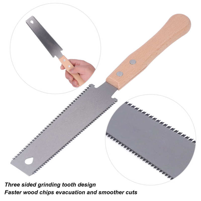 Double Edge Hand Saw Light Wood Handle DIY Hand Pull Saw for Woodworking Home Use Hand Pull Saw
