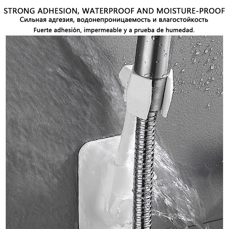 Adjustable Bathroom Shower Bracket For Bath Black Shower Rail Holder Bracket Head Strongly Stick To The Wall