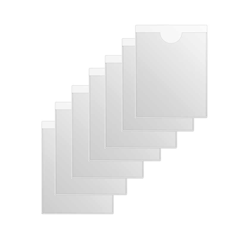 10PCS Self-Adhesive Plastic Pockets Holders Label Stickers Card Covers Badge Holders For Organizing Protection (7.2x10x0.05cm)