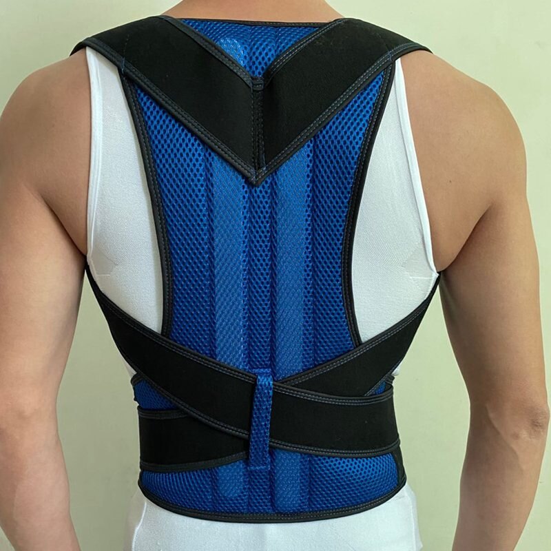 Corrector de postura para espalda, corsé negro ajustable para espalda, cinturón de Soporte Lumbar para cintura, Corrector recto Unisex, XS-5XL