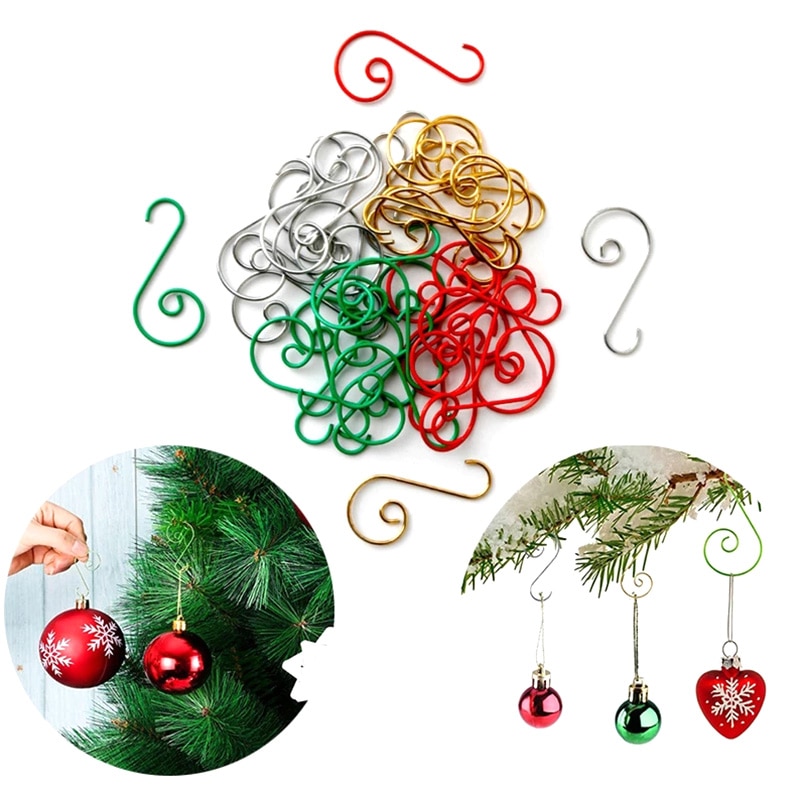 20Pcs Kerstversiering Levert S Vorm Metalen Opknoping Haak Voor Kerstboom Ballen Ornamenten Accessoires Haken
