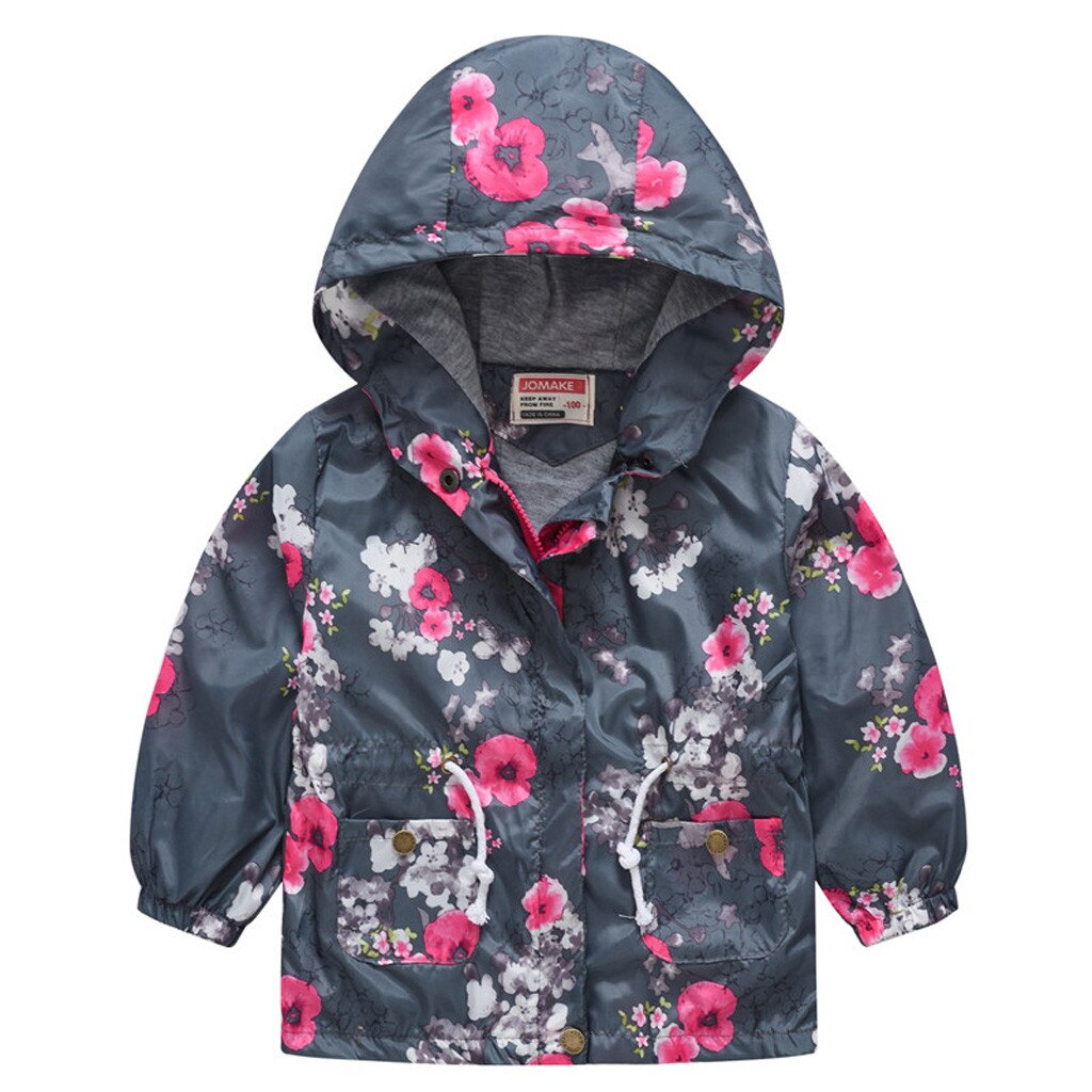 Kinderen Herfst Winter Warme Jas Kid Baby Meisjes Jongens Bloemenprint Hooded Rits Winddicht Uitloper Baby Kleding #1018: DY / 12T
