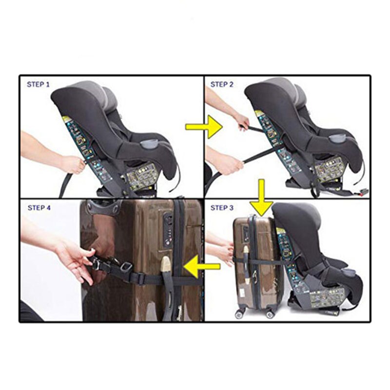 ALWAYSME 5X170CM lumière et Portable siège de voiture sangle de bagage sur la valise dans le transporteur de siège d'auto et la poussette pour l'aéroport