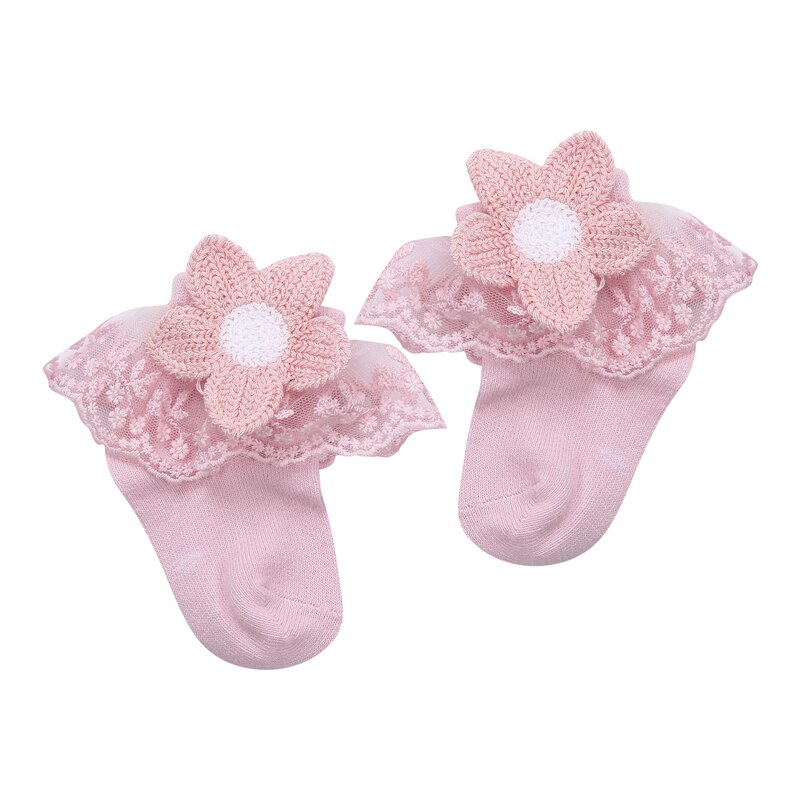 Baby Sokken Kinderen Jongens Meisje Leuke Warm Lace 3D Bloemen Sokken Katoen Effen Kleur Kleding Accessoires Voor 0-3 jaar Kind