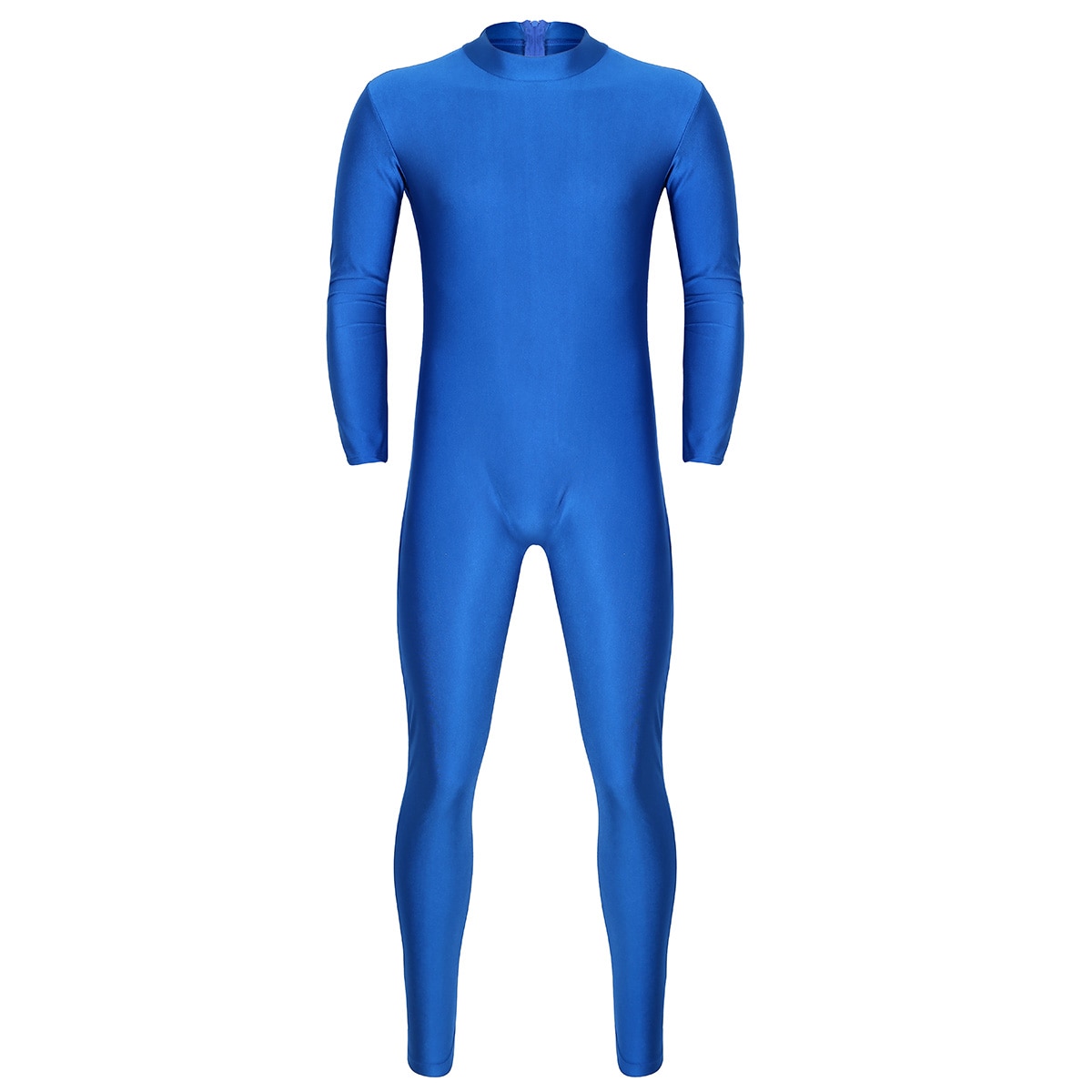 Bra passform för herrdräkter långa ärmar skinny helkropps-katdress vuxen lycra danskläder body gymnastik träning unitard