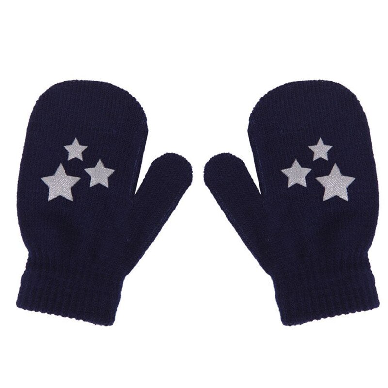 Winter Warm Baby Handschoenen Kids Magic Katoen Stretchy Wanten Voor Meisje Jongen Unisex Anti Krassen Handschoen Baby Baby Zachte: Navy 1