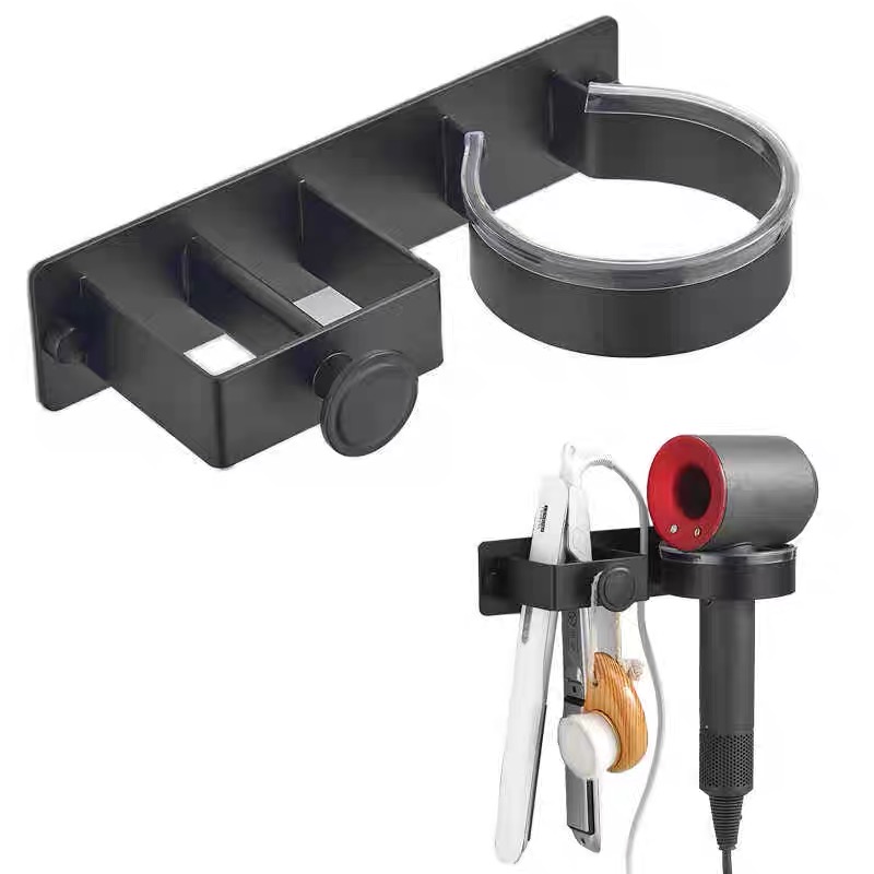 Hair Dryer Holder Wall Mounted Bathroom Hair Straightener Storage Holder Hair Tool Organizer Adhesive Toilet Blower Holder