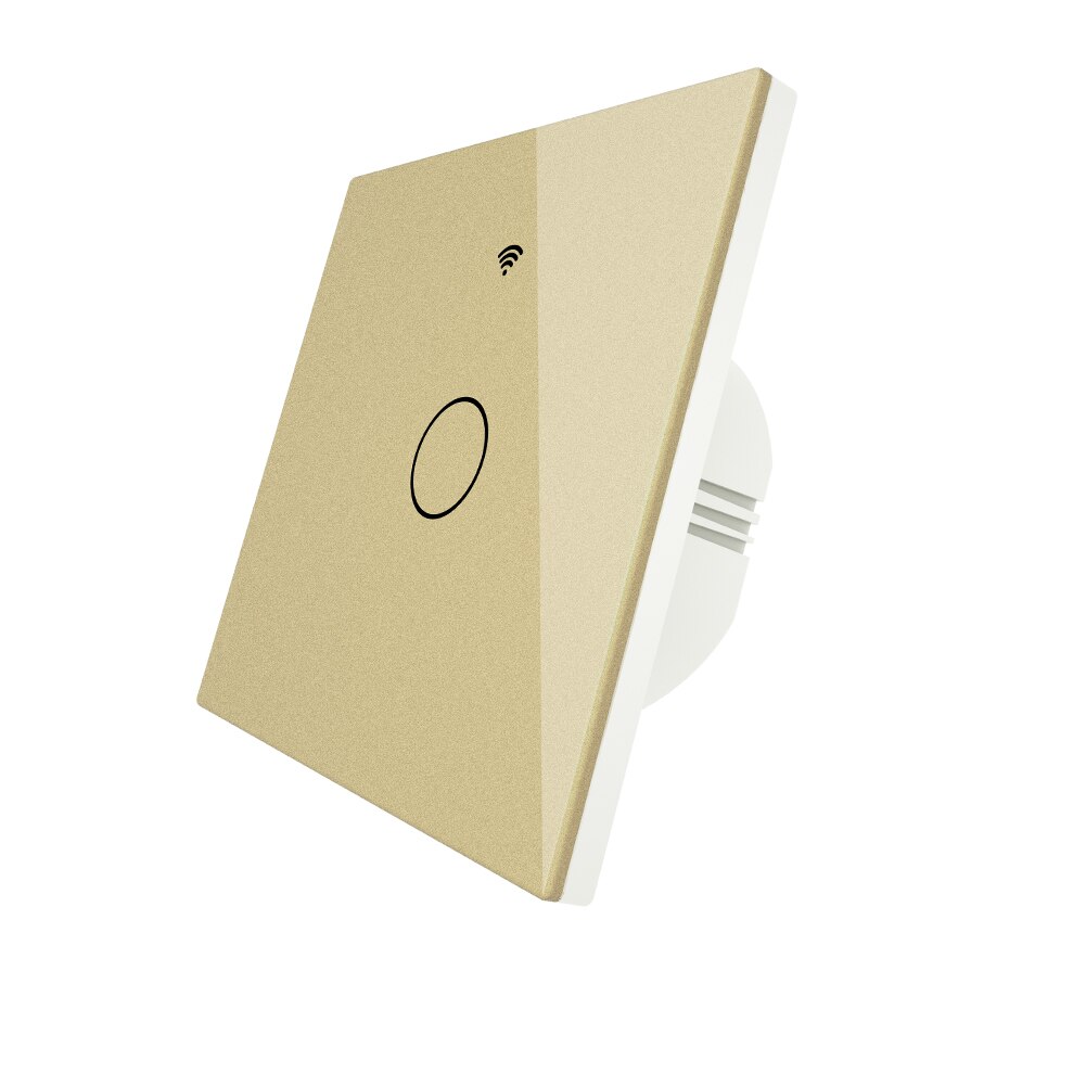 Verbeterde Wifi Smart RF433 Touch Schakelaar 2/3 Manier Smart Leven/Tuya App Controle, alexa Google Thuis Voice Control 1/2/3 Gang Goud: 1 Gang Switch