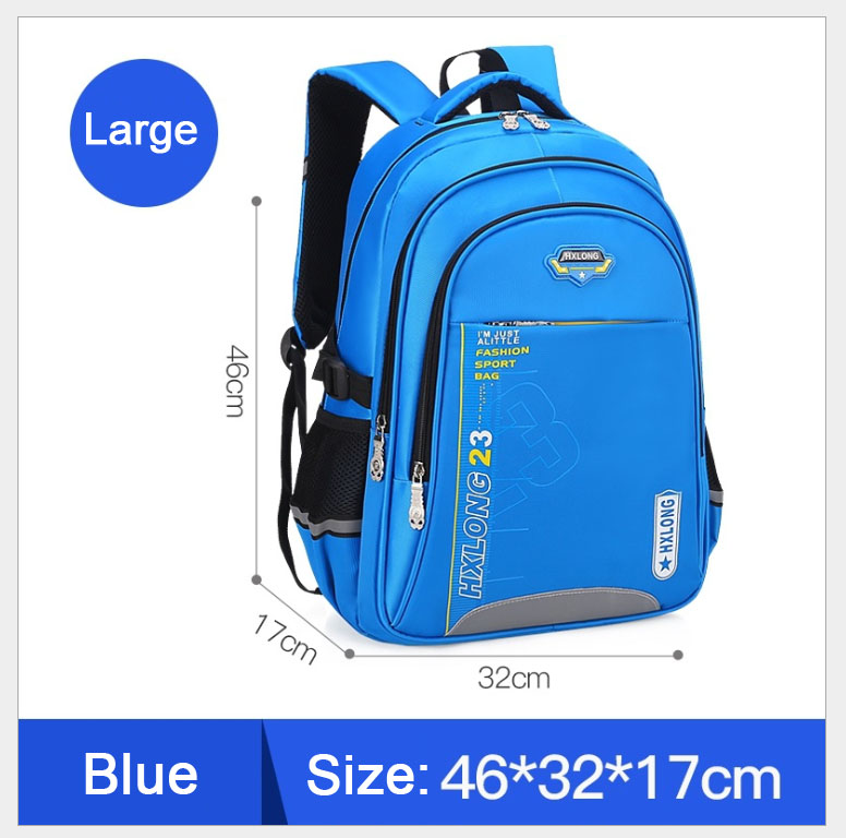 Kinderen Grote Schooltas voor Tiener Meisjes Jongens Hign School Book Bag 18 inch Waterdichte grote Rugzak voor Tieners Jongens Meisjes: Blue large