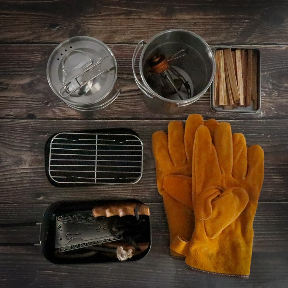 Aluminum Alloy Lunch Box Stainless Picnic Box Ourdoor Dinner Pail Travel Camping food Containe Breafast Storage Dinnerware