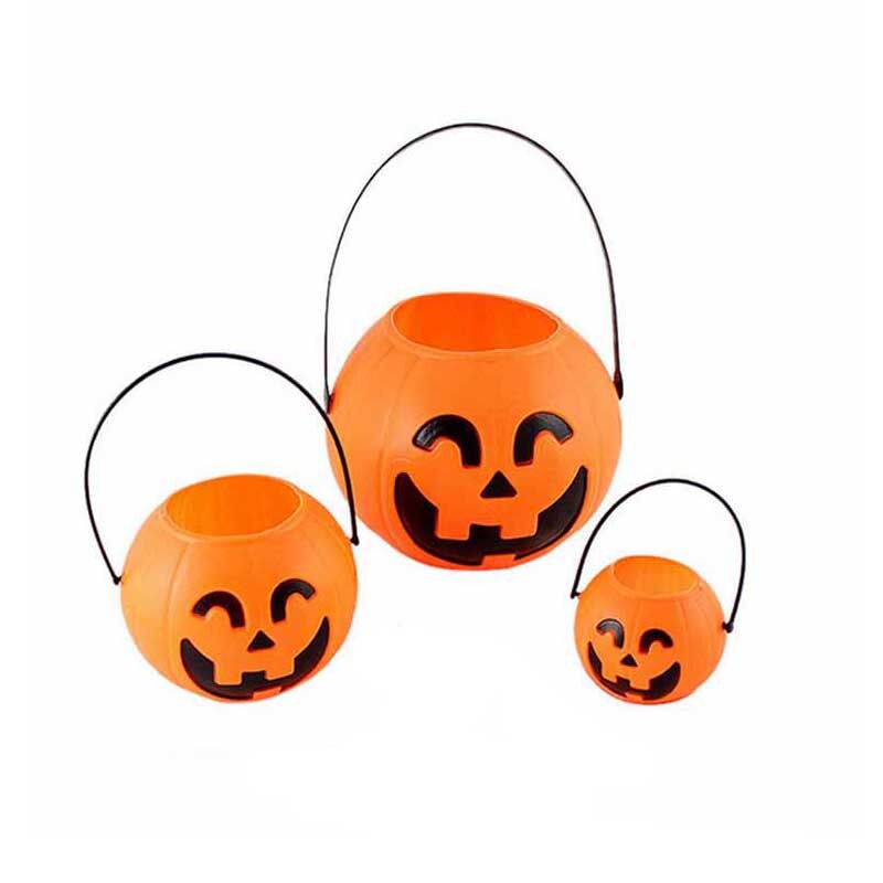 4PCS HALLOWEEN PUMPKIN CANDY HOLDER TRICK-OR-TREAT BASKET BUCKET PARTY DECOR