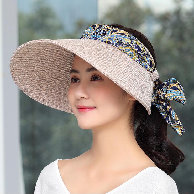 Ozyc naisten kesähatut naisille chapeu feminino visiirit lippis aurinko kokoontaitettava anti-uv hattu rantahatut naisille
