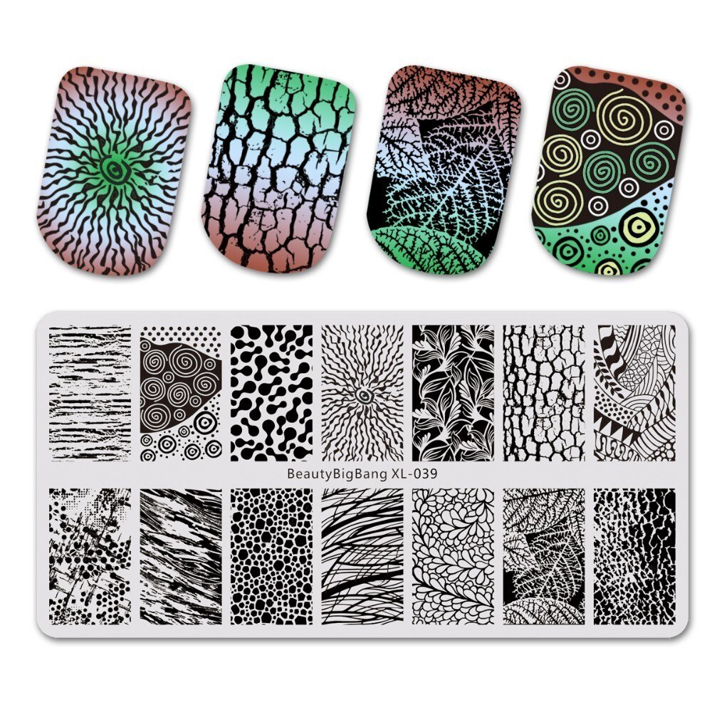 Beautybigbang leimauslevyt englanniksi sanat ab  c 6*12cm ruostumaton teräs kynsitaide leima manikyyri työkalu stensiili muotti kynsilevy: Xl -039
