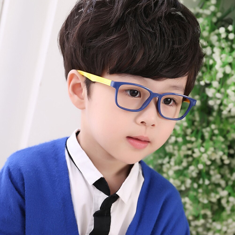 Square Blue Light Kids Glasses Optical Frame Children Boy Girls Computer Transparent Blocking Anti Reflective Eyeglasses UV