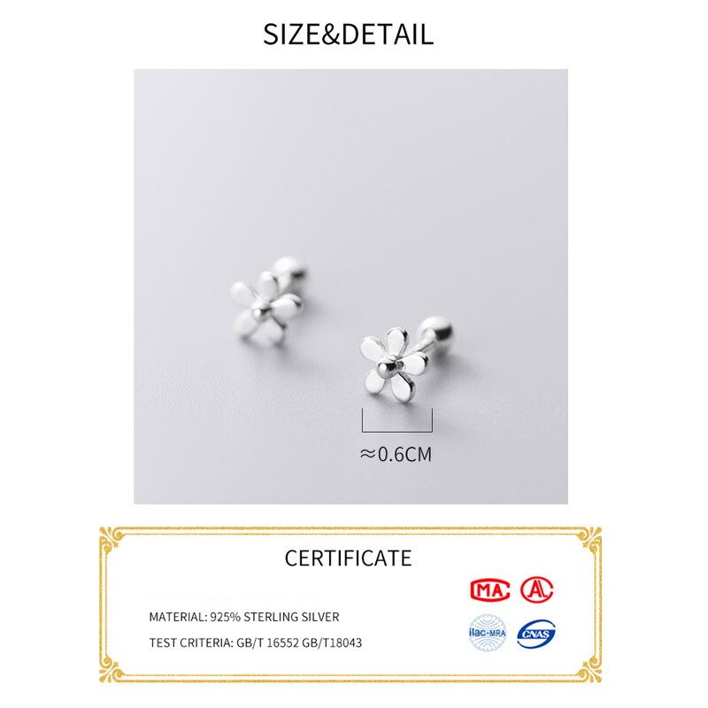 La Monada Bloem Oorbellen Studs 925 Sterling Zilveren Fijne Sieraden Minimalistische Mooie Stud Oorbellen Voor Vrouwen Zilver 925 Koreaanse