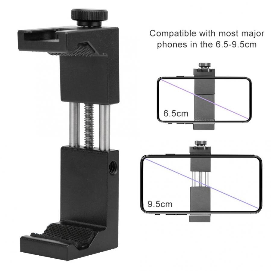 Ulanzi ST-02S Aluminium Mobiele Telefoon Clip Houder Met Koud Shoe1/4 ''Schroef Statief Telefoon Mount Stand Voor 6.5-9.5Cm Smartphone