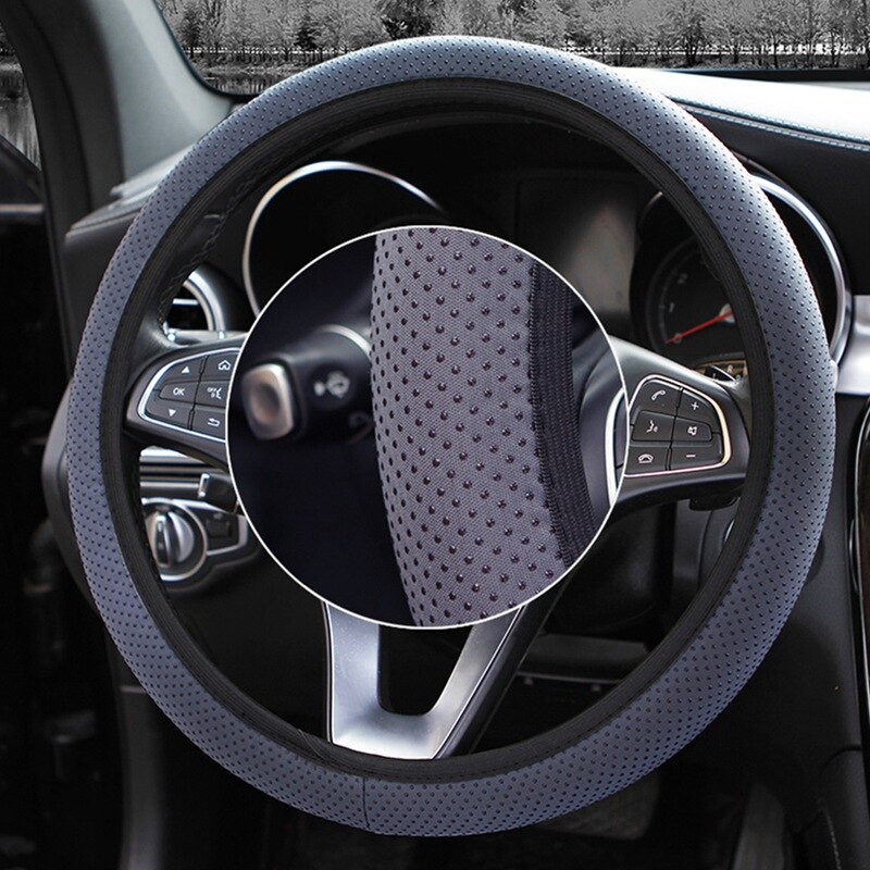 Auto Wheel Covers Car Steering Wheel Cover Silicone Cloth Wrap Fabric Particles Massage Non-slip Sport Style Car Seat Cushion: GY